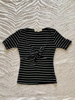 Urban Outfitters Project Social T Sara tie-front | Cropped Striped Shirt